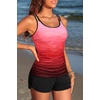 image:imageYonique Women Tankini Swimsuit with Shorts  Two Piece Tummy Control Bathing Suit with Pockets 2026 SwimwearRed Gradient