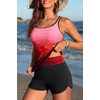 image:imageYonique Women Tankini Swimsuit with Shorts  Two Piece Tummy Control Bathing Suit with Pockets 2026 SwimwearRed Gradient