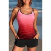 image:imageYonique Women Tankini Swimsuit with Shorts  Two Piece Tummy Control Bathing Suit with Pockets 2026 SwimwearRed Gradient