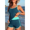 image:imageYonique Women Tankini Swimsuit with Shorts  Two Piece Tummy Control Bathing Suit with Pockets 2026 SwimwearTeal and Green