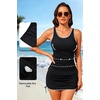 image:imageYonique Women Tankini with Skirt  Two Piece Swimsuit Tummy Control Bathing Suits Drawstring Swimwear 2026Black