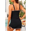 image:imageYonique Women Tankini with Skirt  Two Piece Swimsuit Tummy Control Bathing Suits Drawstring Swimwear 2026Black