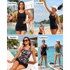 image:imageYonique Women Tankini with Skirt  Two Piece Swimsuit Tummy Control Bathing Suits Drawstring Swimwear 2026Colorful Black