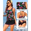 image:imageYonique Women Tankini with Skirt  Two Piece Swimsuit Tummy Control Bathing Suits Drawstring Swimwear 2026Colorful Floral