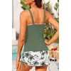 image:imageYonique Women Tankini with Skirt  Two Piece Swimsuit Tummy Control Bathing Suits Drawstring Swimwear 2026Green Palm Tree