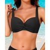 image:imageYonique Women Underwire Bikini Top  2026 Push Up Swimsuit Tops Padded Bra Bahting SuitBlack