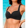 image:imageYonique Women Underwire Bikini Top  2026 Push Up Swimsuit Tops Padded Bra Bahting SuitBlack