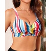 image:imageYonique Women Underwire Bikini Top  2026 Push Up Swimsuit Tops Padded Bra Bahting SuitColorful Striped