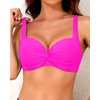 image:imageYonique Women Underwire Bikini Top  2026 Push Up Swimsuit Tops Padded Bra Bahting SuitHot Pink
