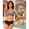 image:imageYonique Women Underwire Bikini Top  2026 Push Up Swimsuit Tops Padded Bra Bahting SuitLeopard