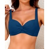 image:imageYonique Women Underwire Bikini Top  2026 Push Up Swimsuit Tops Padded Bra Bahting SuitPeacock Blue
