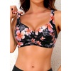 image:imageYonique Women Underwire Bikini Top  2026 Push Up Swimsuit Tops Padded Bra Bahting SuitPink  Floral