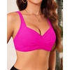 image:imageYonique Women Underwire Bikini Top  2026 Push Up Swimsuit Tops Padded Bra Bahting SuitPink