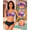 image:imageYonique Women Underwire Bikini Top  2026 Push Up Swimsuit Tops Padded Bra Bahting SuitPink Floral