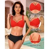image:imageYonique Women Underwire Bikini Top  2026 Push Up Swimsuit Tops Padded Bra Bahting SuitRed