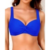 image:imageYonique Women Underwire Bikini Top  2026 Push Up Swimsuit Tops Padded Bra Bahting SuitRoyal Blue