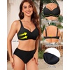 image:imageYonique Women Underwire Bikini Top  2026 Push Up Swimsuit Tops Padded Bra Bahting SuitSolid Black