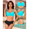 image:imageYonique Women Underwire Bikini Top  2026 Push Up Swimsuit Tops Padded Bra Bahting SuitTeal