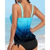 image:imageYonique Womens Blouson Tankini Top Only Loose Fit Swim Top No Bottom Modest SwimsuitAqua Gradient