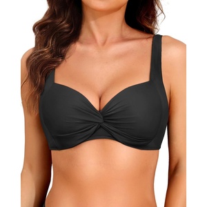image:imageYonique Women Underwire Bikini Top  2026 Push Up Swimsuit Tops Padded Bra Bahting SuitBlack