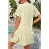 image:imageYonique Women Swimsuit Coverup Shirt  Button Down Bathing Suit Cover Ups Striped Beach Dress 2026Beige