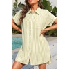 image:imageYonique Women Swimsuit Coverup Shirt  Button Down Bathing Suit Cover Ups Striped Beach Dress 2026Beige