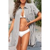 image:imageYonique Women Swimsuit Coverup Shirt  Button Down Bathing Suit Cover Ups Striped Beach Dress 2026Black