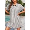 image:imageYonique Women Swimsuit Coverup Shirt  Button Down Bathing Suit Cover Ups Striped Beach Dress 2026Black