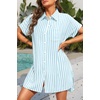 image:imageYonique Women Swimsuit Coverup Shirt  Button Down Bathing Suit Cover Ups Striped Beach Dress 2026Light Blue