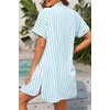 image:imageYonique Women Swimsuit Coverup Shirt  Button Down Bathing Suit Cover Ups Striped Beach Dress 2026Light Blue