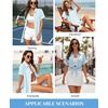 image:imageYonique Women Swimsuit Coverup Shirt  Button Down Bathing Suit Cover Ups Striped Beach Dress 2026Light Blue