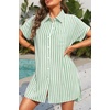 image:imageYonique Women Swimsuit Coverup Shirt  Button Down Bathing Suit Cover Ups Striped Beach Dress 2026Light Green