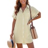 image:imageYonique Women Swimsuit Coverup Shirt  Button Down Bathing Suit Cover Ups Striped Beach Dress 2026Beige