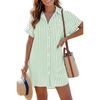 image:imageYonique Women Swimsuit Coverup Shirt  Button Down Bathing Suit Cover Ups Striped Beach Dress 2026Light Green