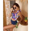 image:imageYonique Two Piece High Waisted Swimsuits  Women Tummy Control Bikini Modest Bathing Suit 2PC 2025Colorblock Floral