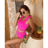 image:imageYonique Two Piece High Waisted Swimsuits  Women Tummy Control Bikini Modest Bathing Suit 2PC 2025Hot Pink
