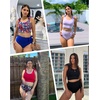 image:imageYonique Two Piece High Waisted Swimsuits  Women Tummy Control Bikini Modest Bathing Suit 2PC 2025Hot Pink