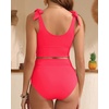 image:imageYonique Two Piece High Waisted Swimsuits  Women Tummy Control Bikini Modest Bathing Suit 2PC 2025Hot Red