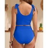 image:imageYonique Two Piece High Waisted Swimsuits  Women Tummy Control Bikini Modest Bathing Suit 2PC 2025Royal Blue