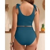image:imageYonique Two Piece High Waisted Swimsuits  Women Tummy Control Bikini Modest Bathing Suit 2PC 2025Teal