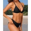 image:imageYonique Women Two Piece Triangle Bikini Set Bathing Suit Sexy Swimsuit Full Coverage BottomSexyblack