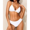 image:imageYonique Women Two Piece Triangle Bikini Set Bathing Suit Sexy Swimsuit Full Coverage BottomSexywhite