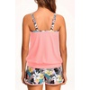 image:imageYonique Ribbed Blouson Tankini with Pockets Shorts Athletic Swimsuit  Loose fit High waisted Shorts Adjustable drawstring Removable pads Adjustable Straps Bulitin briefPink Floral
