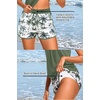 image:imageYonique Ribbed Blouson Tankini with Pockets Shorts Athletic Swimsuit  Loose fit High waisted Shorts Adjustable drawstring Removable pads Adjustable Straps Bulitin briefGreen Palm Tree