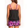 image:imageYonique Ribbed Blouson Tankini with Pockets Shorts Athletic Swimsuit  Loose fit High waisted Shorts Adjustable drawstring Removable pads Adjustable Straps Bulitin briefPink Palm