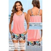 image:imageYonique Ribbed Blouson Tankini with Pockets Shorts Athletic Swimsuit  Loose fit High waisted Shorts Adjustable drawstring Removable pads Adjustable Straps Bulitin briefPink Floral