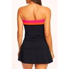 image:imageYonique Women Bandeau Tankini with Skirt  Two Piece Strapless Bathing Suits Color Block Tummy Control 2026 SwimsuitBlack Color Block