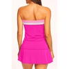 image:imageYonique Women Bandeau Tankini with Skirt  Two Piece Strapless Bathing Suits Color Block Tummy Control 2026 SwimsuitPink Color Block