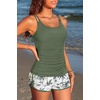 image:imageYonique Women Tankini Swimsuit with Shorts  Two Piece Tummy Control Bathing Suit with Pockets 2026 SwimwearBlack Pink Blue