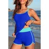 image:imageYonique Women Tankini Swimsuit with Shorts  Two Piece Tummy Control Bathing Suit with Pockets 2026 SwimwearBlue